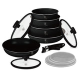 12 részes indukciós edénykészlet matt fekete Berlinger Haus Matte Black