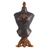 Dekor figura próbababa torzó állványon 45 cm – fekete