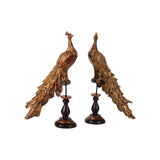 Dekor figura páva talapzaton 40 cm – arany