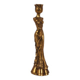 Vintage gyertyatartó 39,5 cm – nőalakos, arany