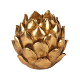 Vintage gyertyatartó 11 cm – virágos, arany