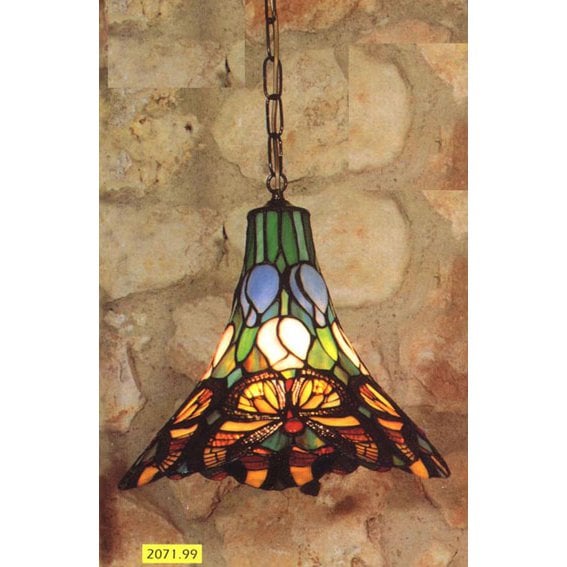 Tiffany függőlámpa 35 cm – Butterfly, pillangó, többszínű