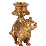 Vintage gyertyatartó 12 cm – patkányos, arany