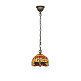 Tiffany függőlámpa 20 cm – Belle Amber, borostyán