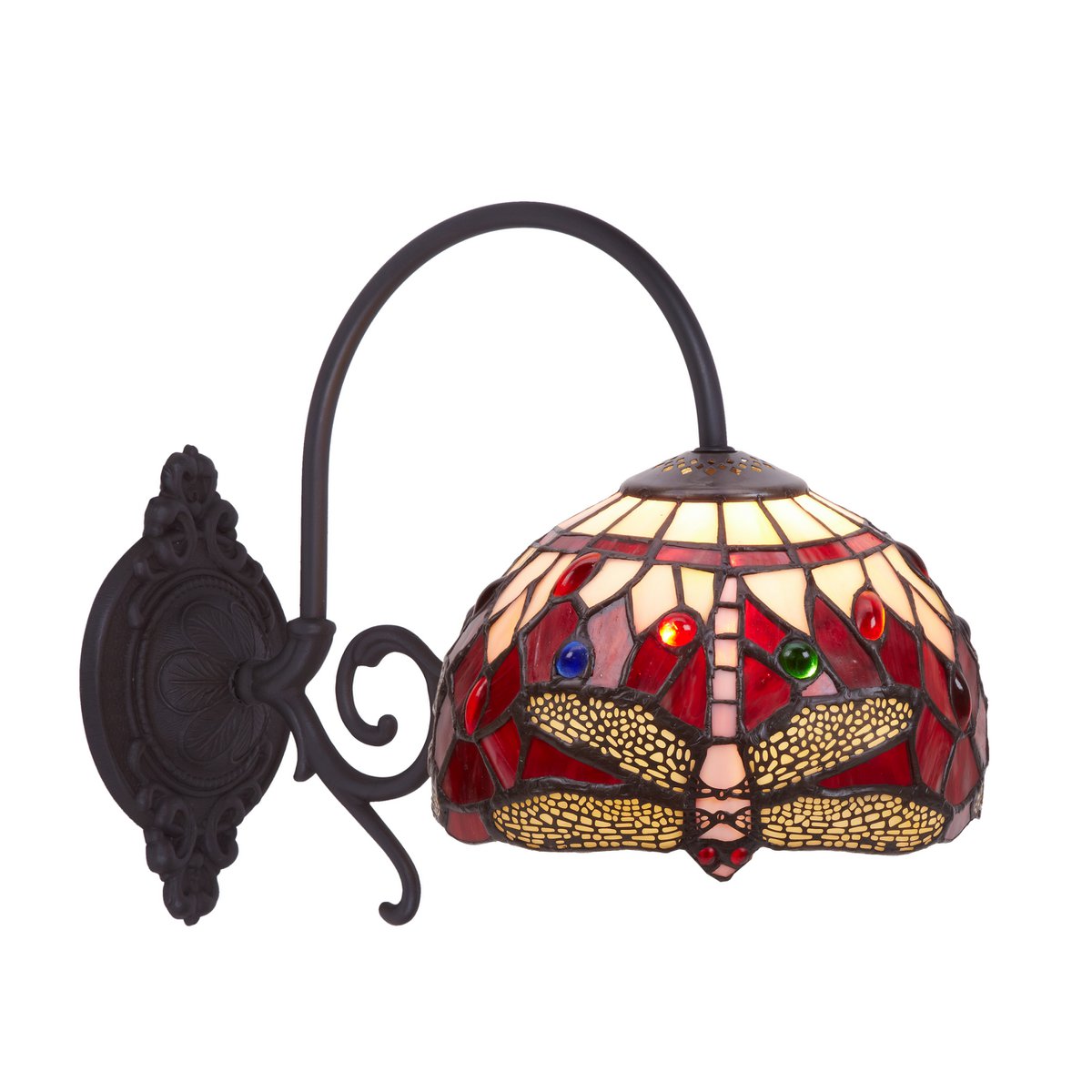 Tiffany fali lámpa 20 cm – Belle Rouge, Garnet