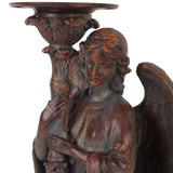 Vintage gyertyatartó 40 cm – angyalos, antik barna