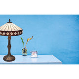 Tiffany asztali lámpa 30 cm – Illumina, fehér