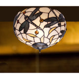 Tiffany mennyezeti lámpa 30 cm – Pedrera, fehér
