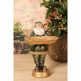 Mikulás figura tálcával 16 cm – zöld