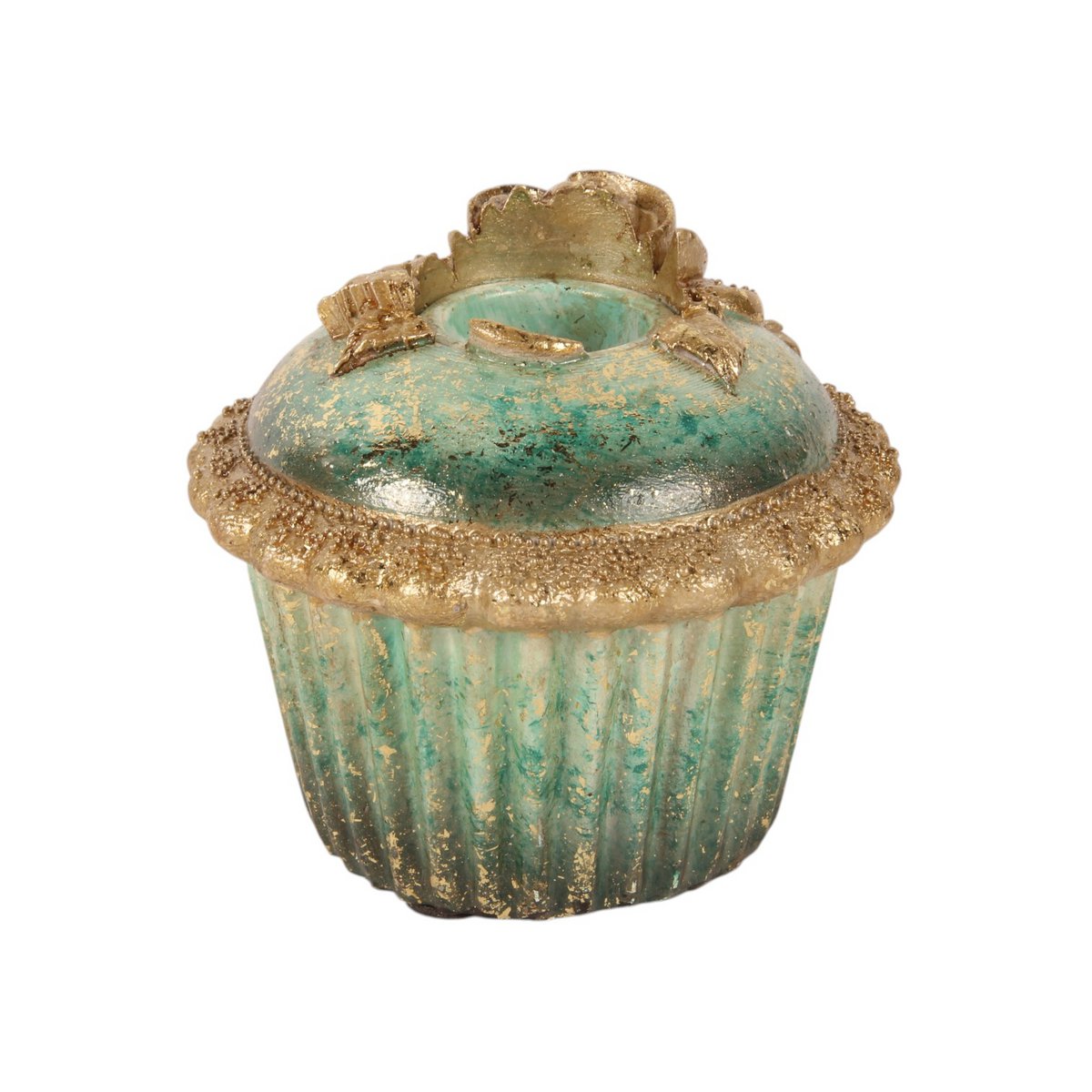 Vintage gyertyatartó 7,5 cm – torta formájú, kék