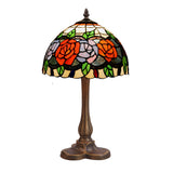 Tiffany asztali lámpa 20 cm – Rosy, piros-narancssárga-zöld