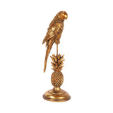 Dekor figura papagáj figura talapzaton – arany