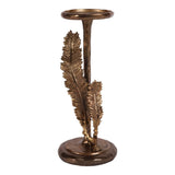 Vintage gyertyatartó 28 cm – tollas, arany