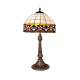 Tiffany asztali lámpa 40 cm – Museum, fehér