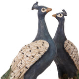 Vintage dekor figura páva talapzaton 41 cm – kék