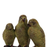Dekor figura papagájpár talapzaton 33 cm – zöld