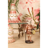 Dekor figura tehén órával 25 cm – rózsaszín