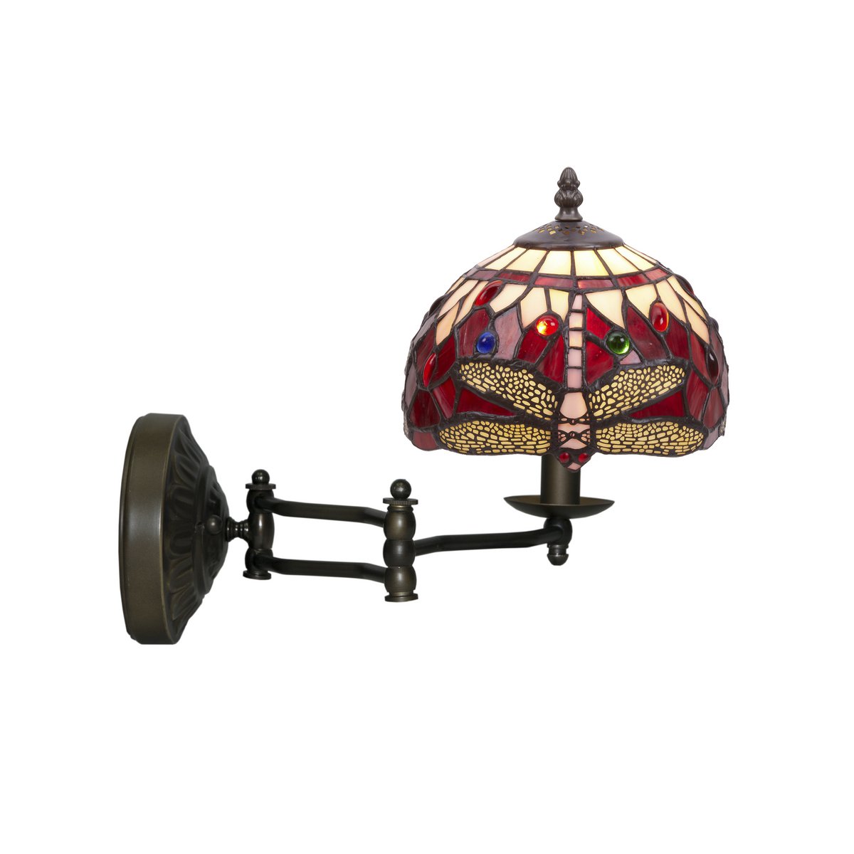 Tiffany fali lámpa 20 cm – Belle Rouge, Garnet