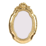 Vintage képkeret 15 × 10 cm – rózsás, ovális, arany