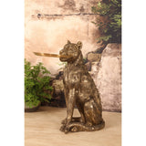 Dekor figura leopárd tálcával 62 cm – arany