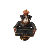 Dekor figura kutya tálcával 20,5 cm – fekete