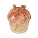 Vintage gyertyatartó 9 cm – torta formájú, rózsaszín