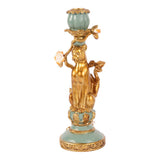 Vintage gyertyatartó 25,5 cm – leopárdos, arany