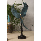 Dekor figura papagáj figura állványon 52,5 cm – kék