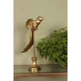Dekor figura madár figura állványon 49,5 cm – arany