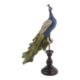 Vintage dekor figura páva talapzaton 41 cm – kék
