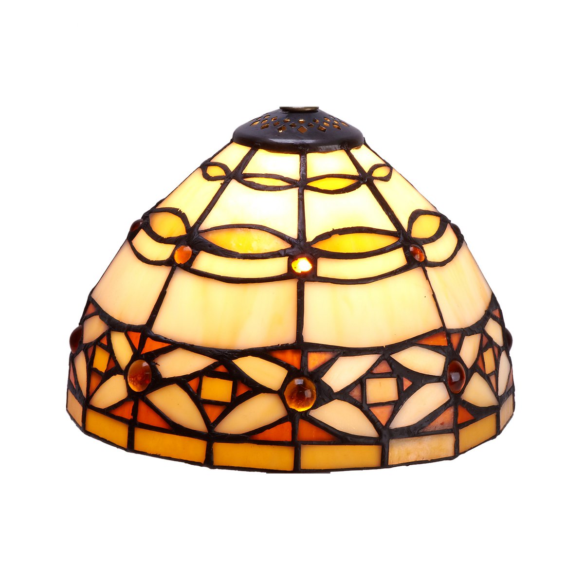 Tiffany fali lámpa 20 cm – Ivory, bézs-fekete-barna