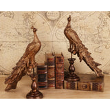 Dekor figura páva talapzaton 40 cm – arany