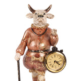 Dekor figura tehén órával 25 cm – rózsaszín