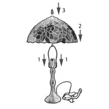 Tiffany asztali lámpa 30 cm – Pink, rózsaszín