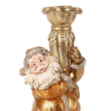 Vintage gyertyatartó 23 cm – mikulásos, arany
