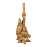 Vintage gyertyatartó 25 cm – madaras, arany
