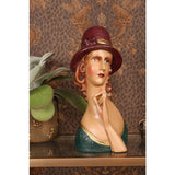 Dekor figura női fej büszt 21 cm – barna