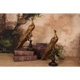 Dekor figura páva talapzaton 40 cm – arany