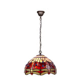Tiffany függőlámpa 30 cm – Belle Rouge, Garnet