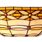 Tiffany mennyezeti lámpa 40 cm – Marfíl, barna