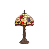 Tiffany asztali lámpa 20 cm – Compact, fehér-piros