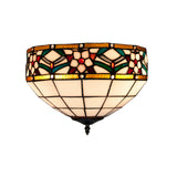 Tiffany mennyezeti lámpa 40 cm – Museum, fehér