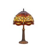 Tiffany asztali lámpa 30 cm – Belle Amber, borostyán