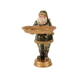 Mikulás figura tálcával 16 cm – zöld