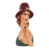 Dekor figura női fej büszt 21 cm – barna