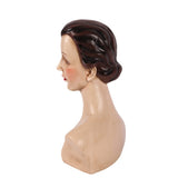 Dekor figura női fej büszt 27,5 cm – barna