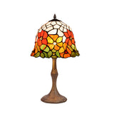 Tiffany asztali lámpa 30 cm – Bell, fehér-sárga-narancssárga