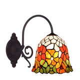 Tiffany fali lámpa 20 cm – Bell, fehér-sárga-narancssárga