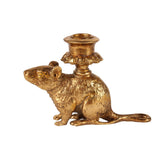 Vintage gyertyatartó 12 cm – patkányos, arany