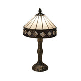 Tiffany asztali lámpa 20 cm – Illumina, fehér